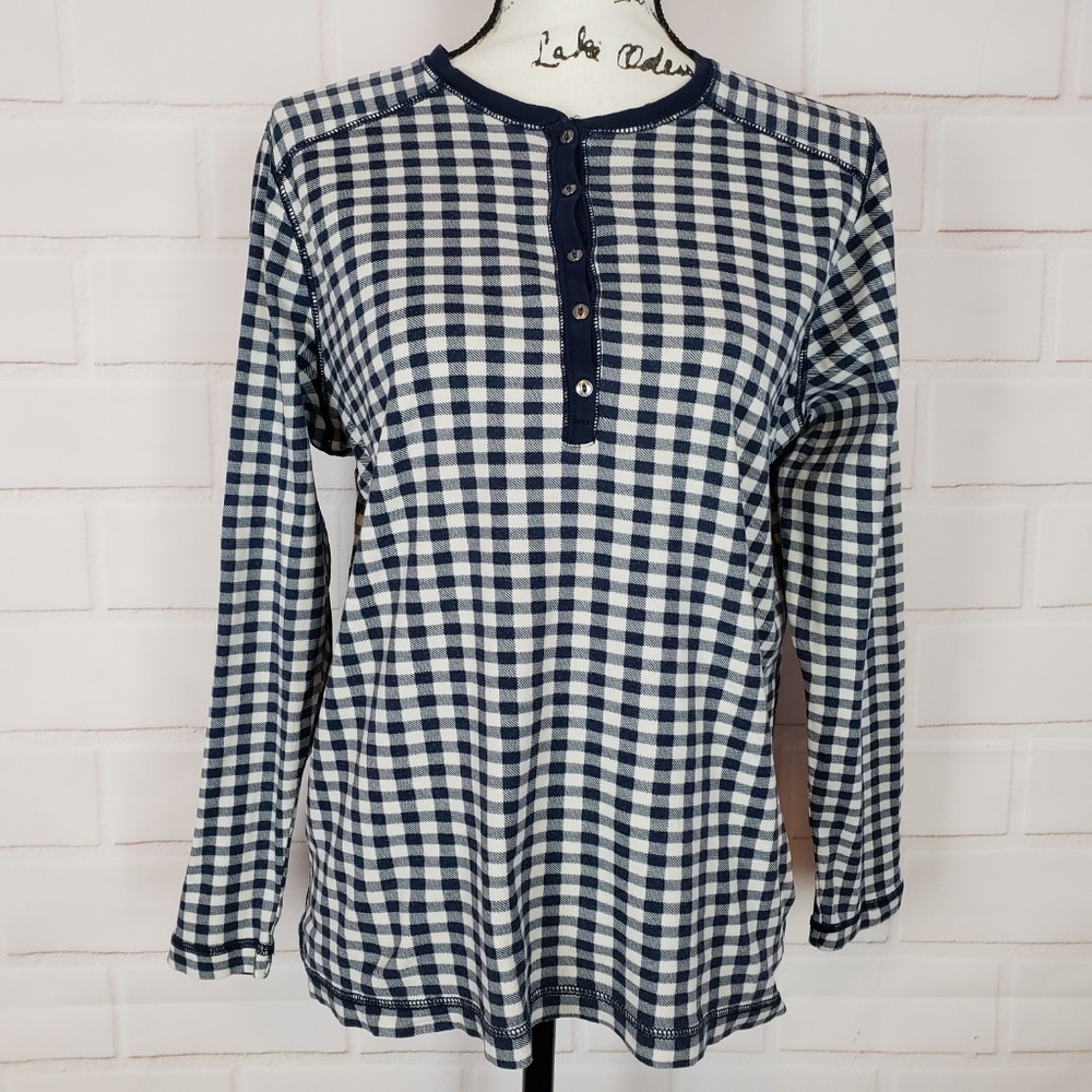 Chaps Check Henley Top Size 1x